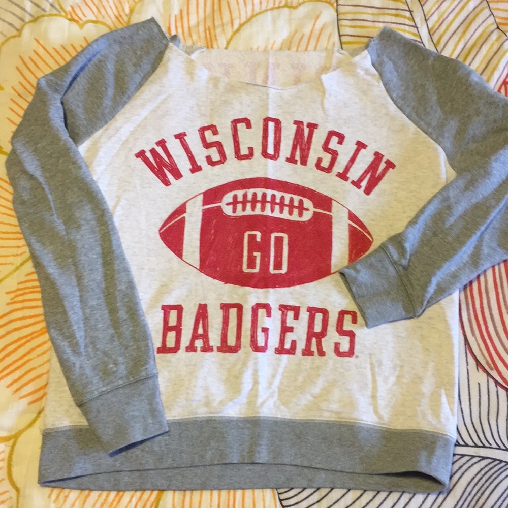 Wisconsin Badger Wide Neck Sweatshirt